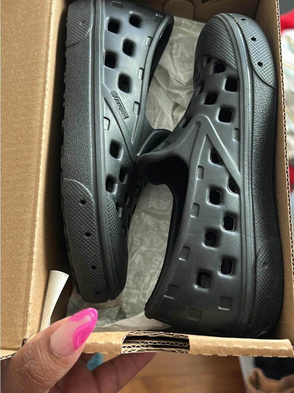 Vans Kids Black Slip-On Ventilated Clog Sandals